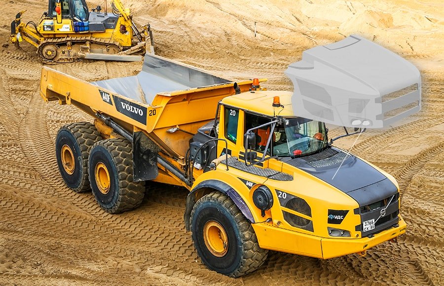 impact-resistant PDCPD fenders, durable PDCPD construction vehicle parts, PDCPD exterior low maintenance